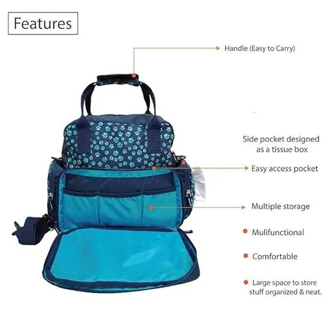 26 Litres Polyester Adjustable Strap Baby Diaper Nappy Changing | Mother Handbag | Maternity Backpack (Blue)