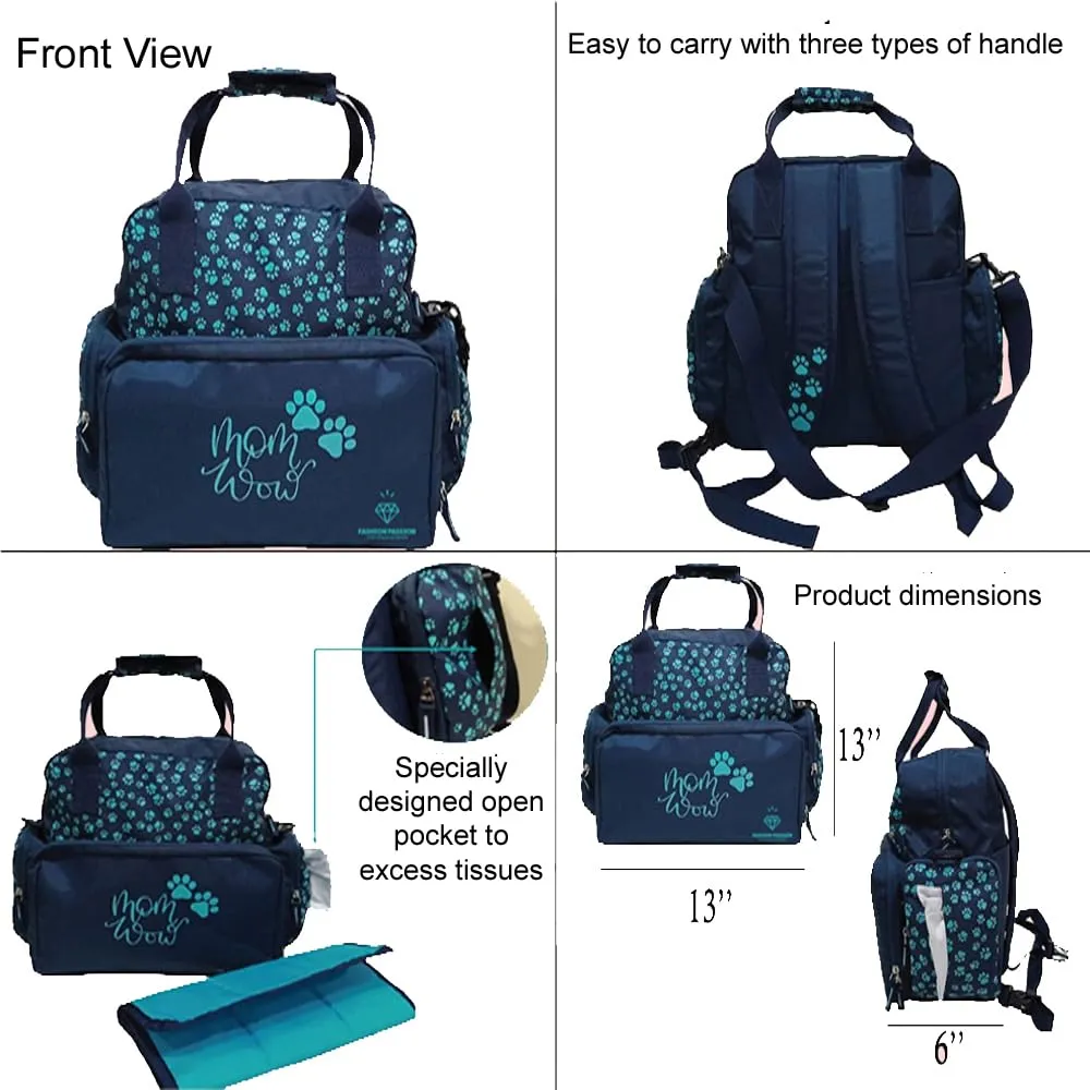 26 Litres Polyester Adjustable Strap Baby Diaper Nappy Changing | Mother Handbag | Maternity Backpack (Blue)