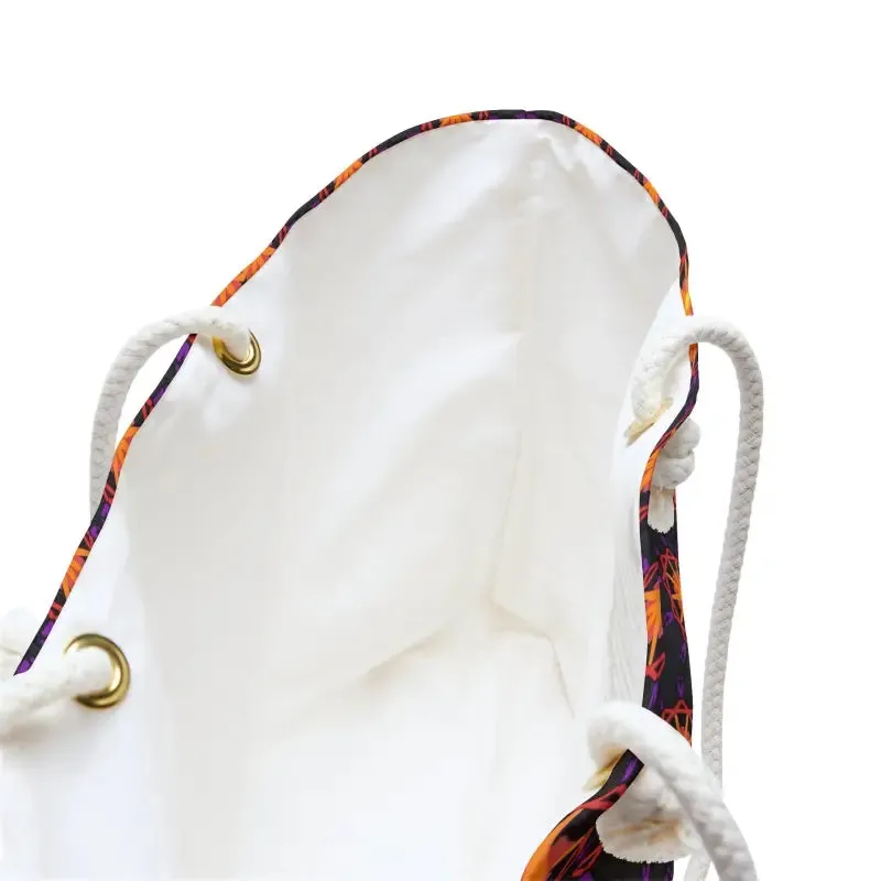 Abstract Orange Pattern Oversized Polyester Weekender