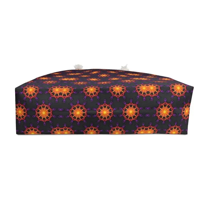 Abstract Orange Pattern Oversized Polyester Weekender