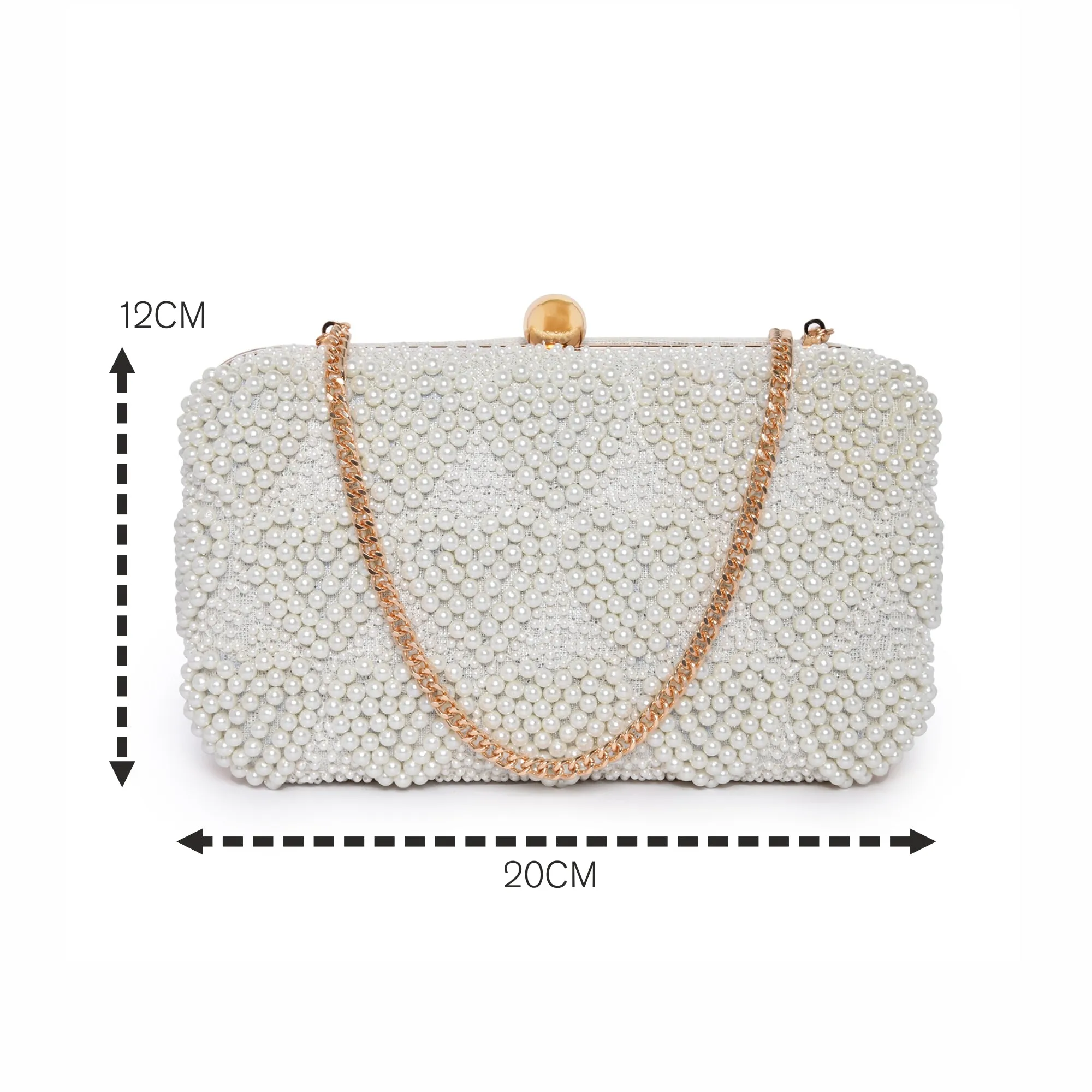 Accessorize London Women's Hand Beaded Heart Encrusted Hardcase Party Clutch