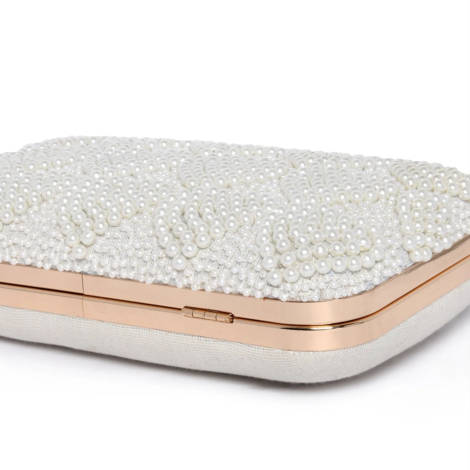 Accessorize London Women's Hand Beaded Heart Encrusted Hardcase Party Clutch