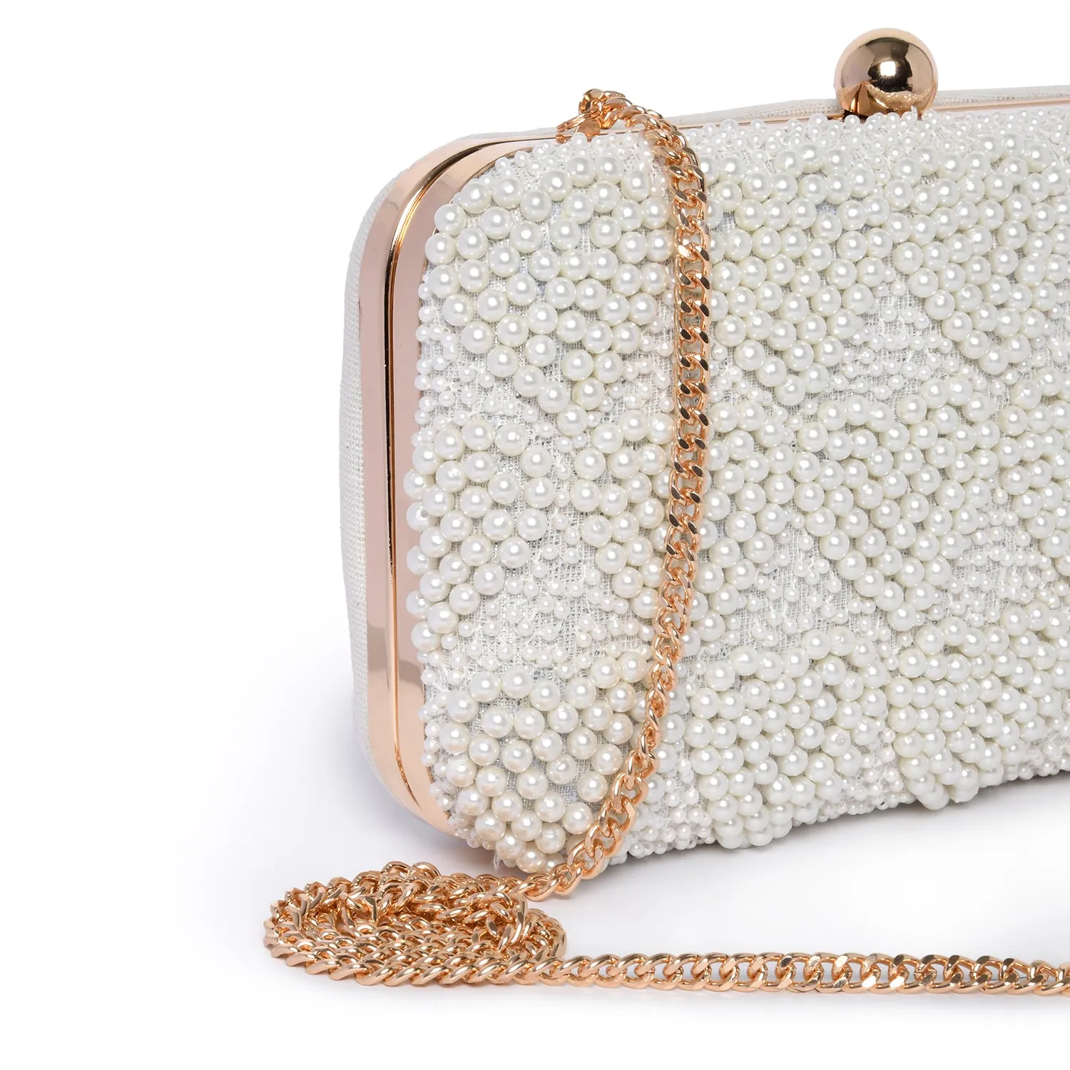 Accessorize London Women's Hand Beaded Heart Encrusted Hardcase Party Clutch