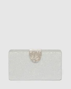 Ajala Clasp Hardcase Silver Clutch Bag