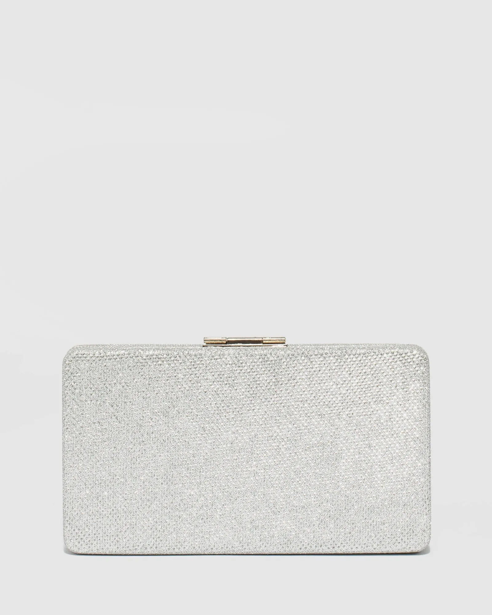 Ajala Clasp Hardcase Silver Clutch Bag