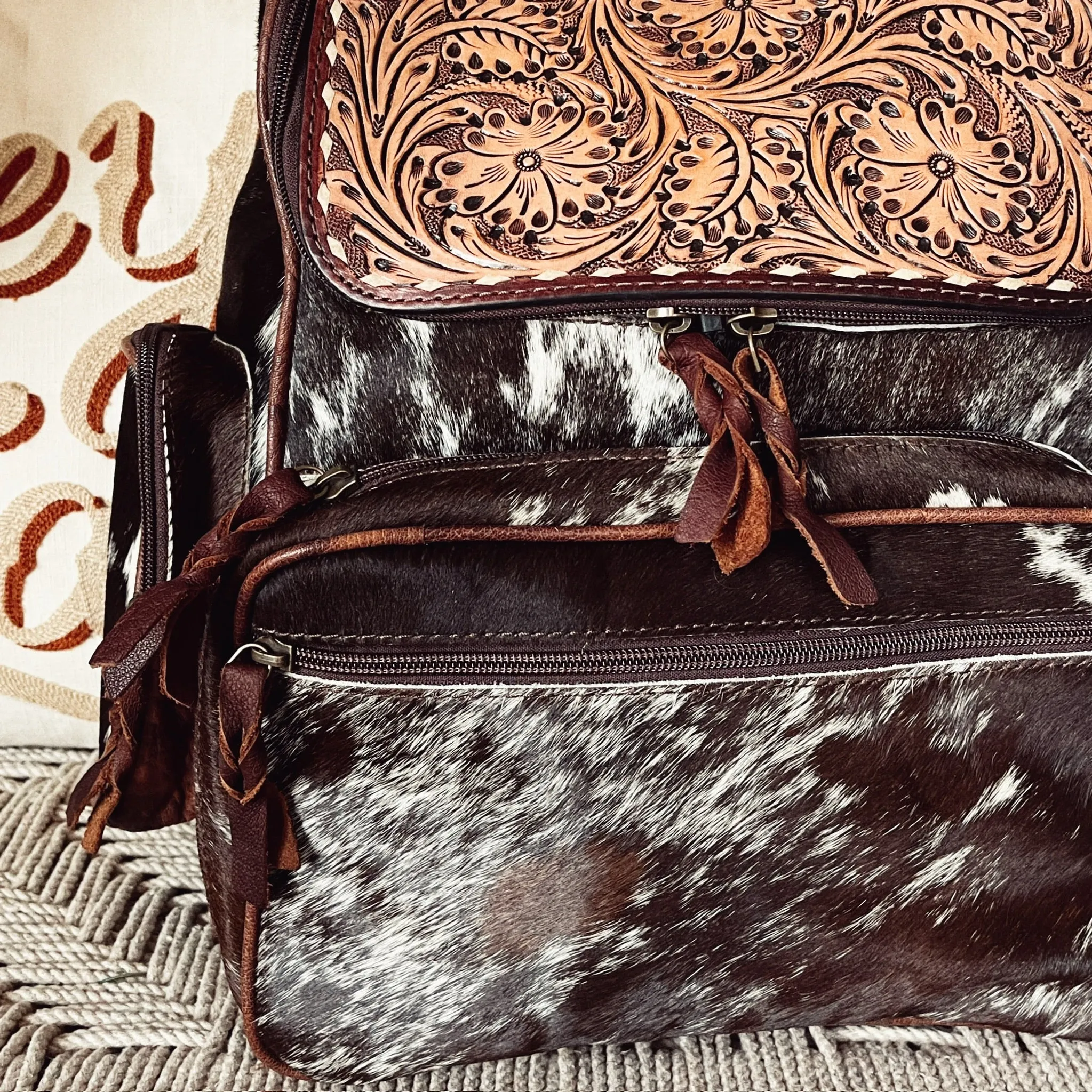 Ash Creek Western Leather Backpack