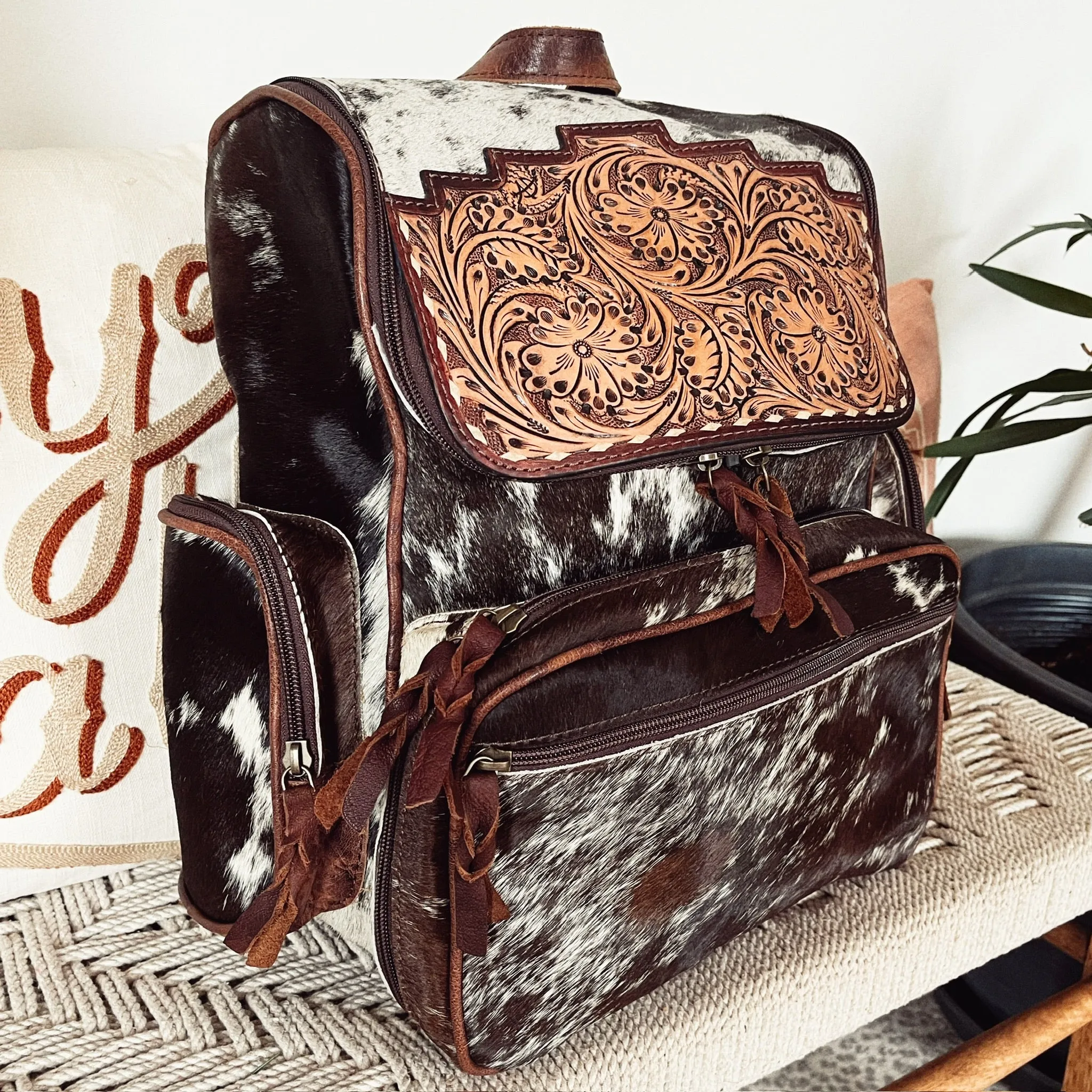 Ash Creek Western Leather Backpack