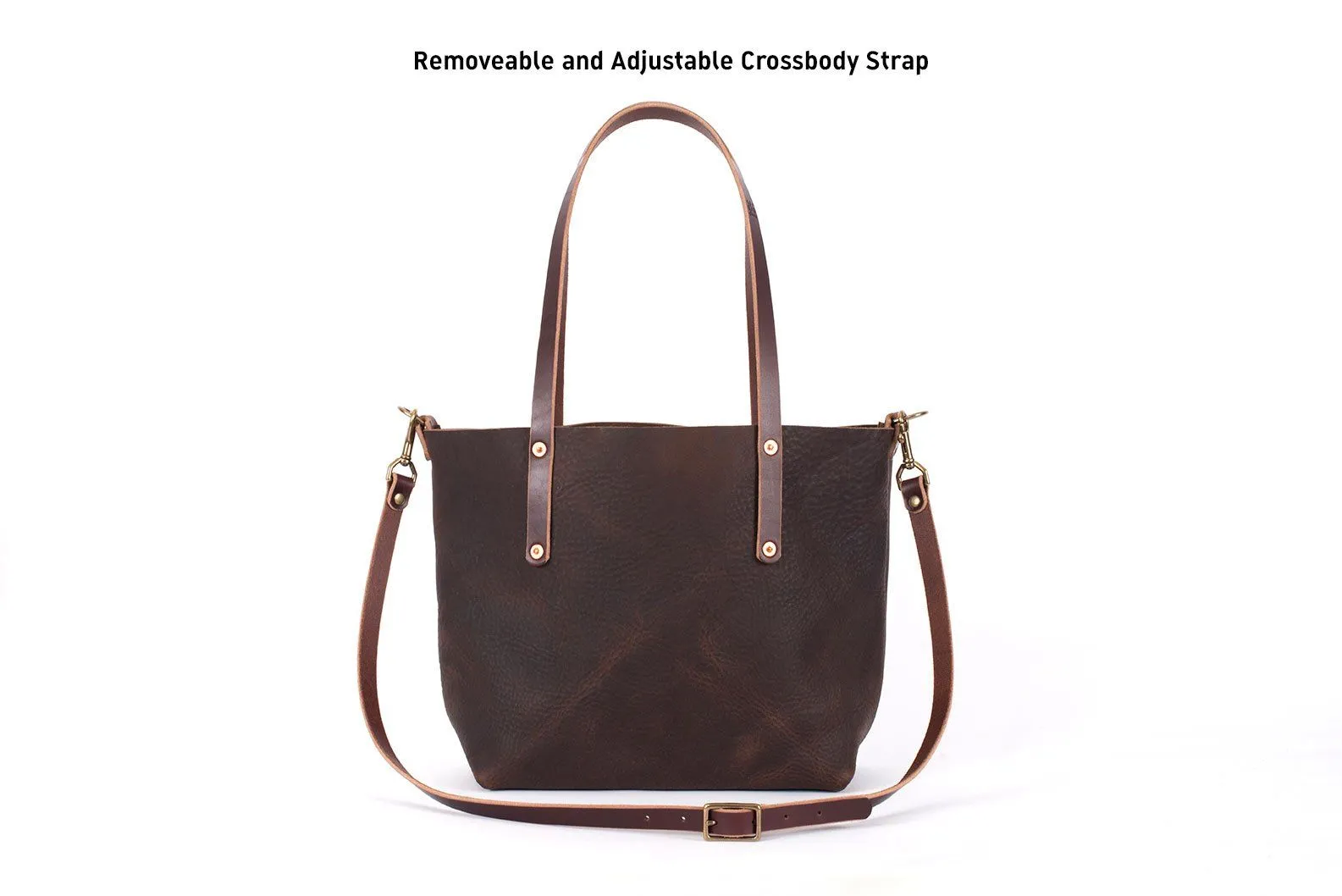 AVERY LEATHER TOTE BAG - MEDIUM - COGNAC BISON