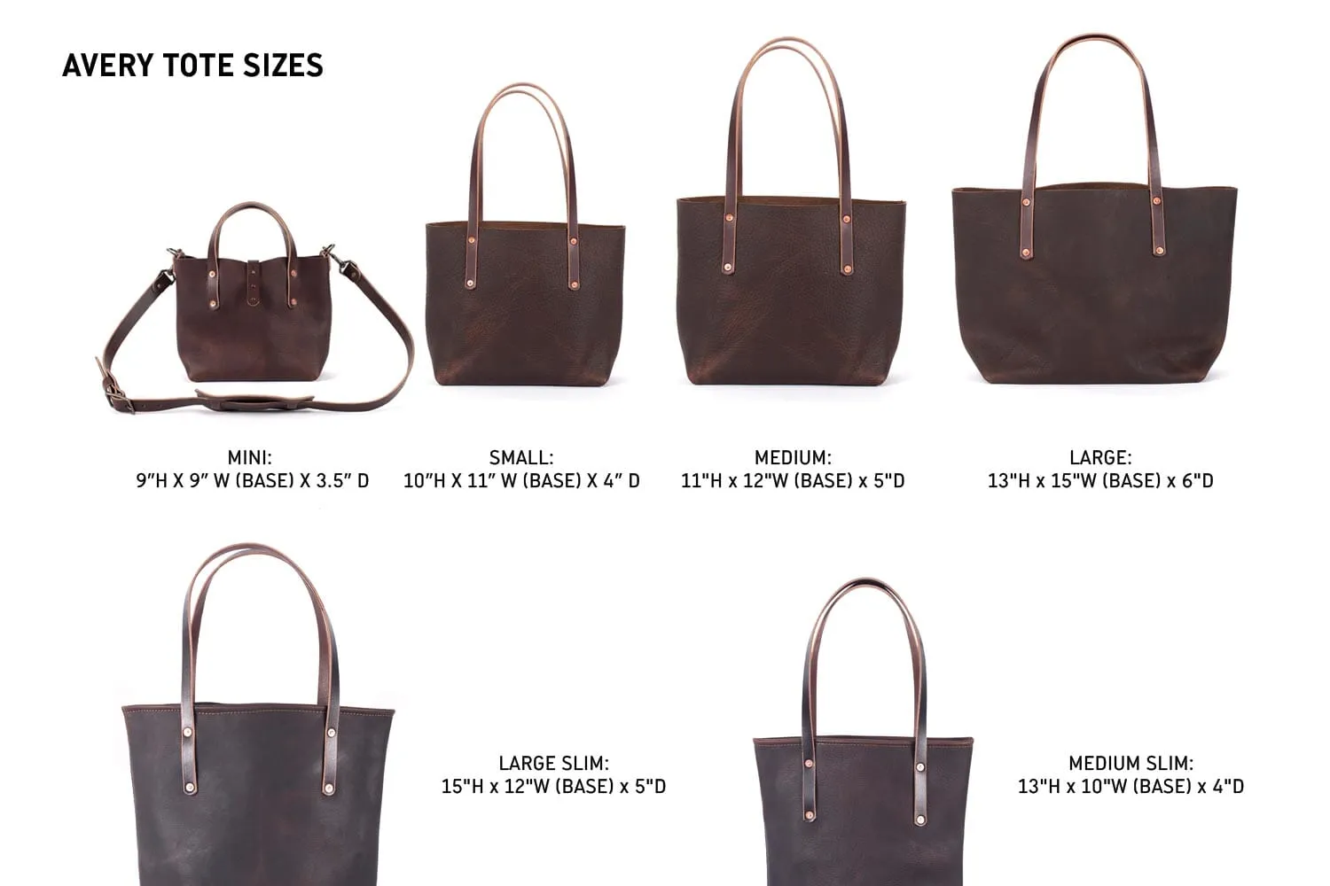 AVERY LEATHER TOTE BAG - MEDIUM - COGNAC BISON