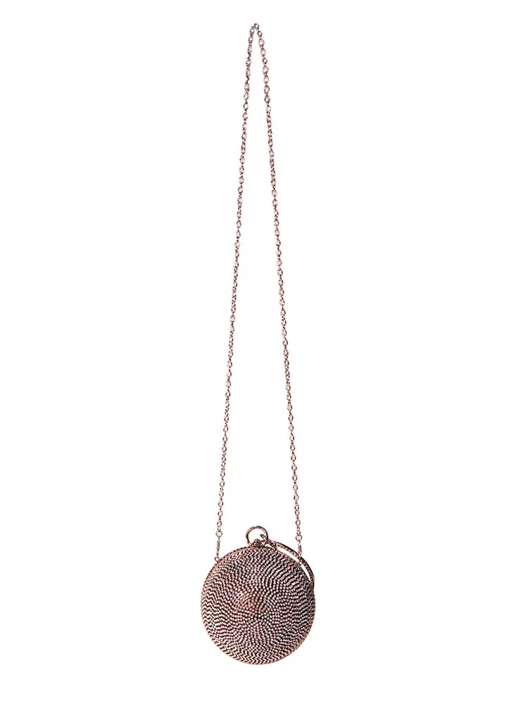Ball Shape Clutch Purse Party Rhinestone Ring Handbag
