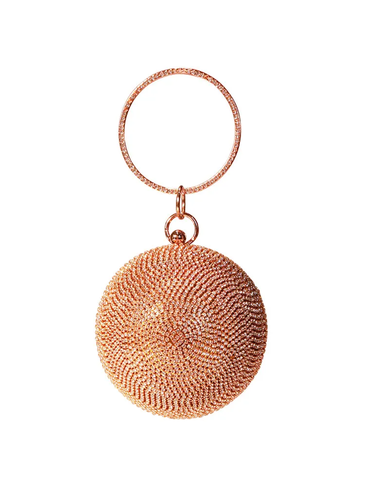 Ball Shape Clutch Purse Party Rhinestone Ring Handbag