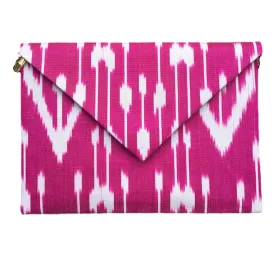 Basques Silk Ikat Envelope Clutch, Large