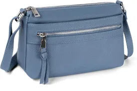 befen Small Genuine Leather Crossbody Purse Bags for Women, Multi Pockets Shoulder Handbag with RFID Blocking Card Slots
