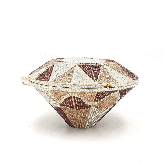 Big Diamond Crystal CZ Clutch Bridal Wedding Evening Bag
