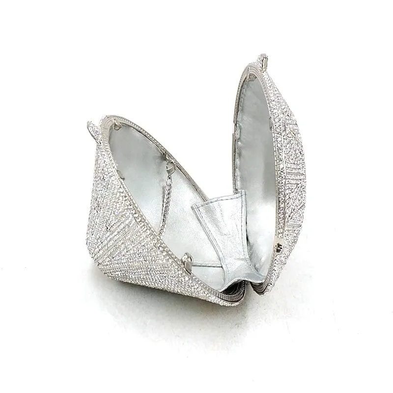 Big Diamond Crystal CZ Clutch Bridal Wedding Evening Bag