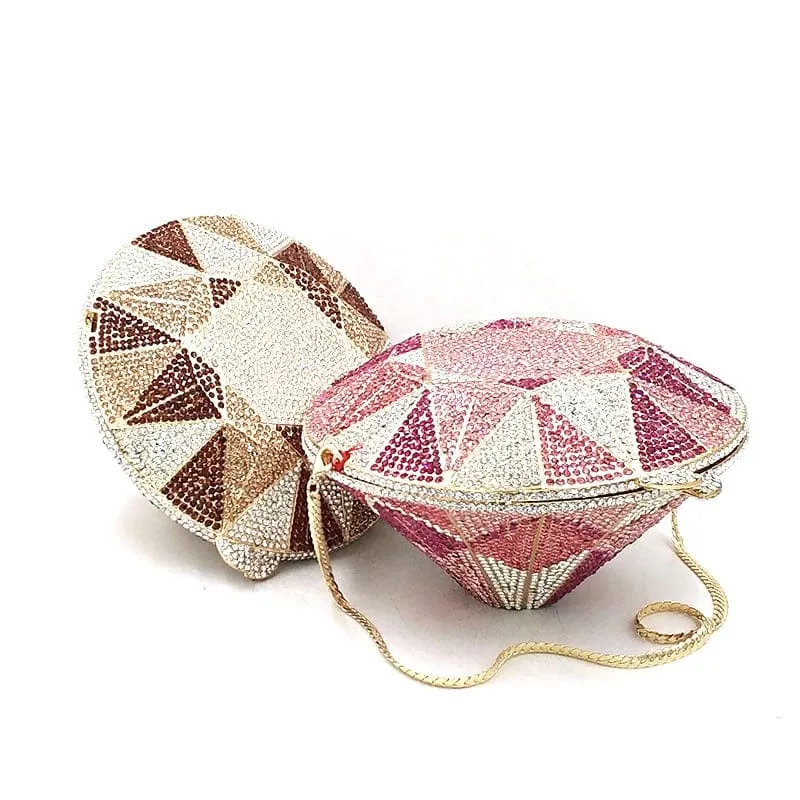 Big Diamond Crystal CZ Clutch Bridal Wedding Evening Bag