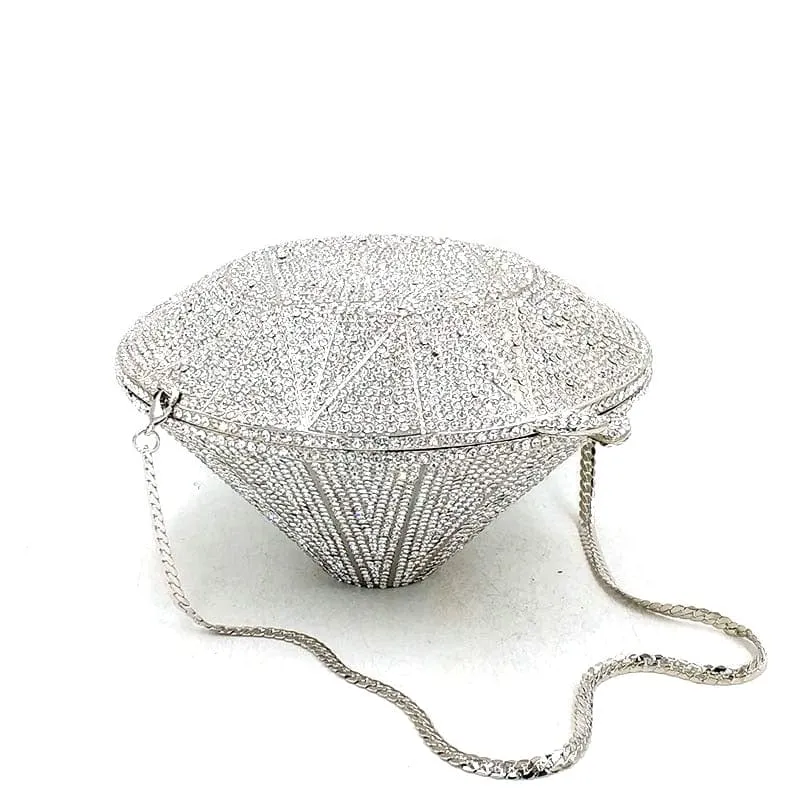 Big Diamond Crystal CZ Clutch Bridal Wedding Evening Bag