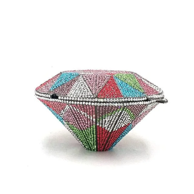 Big Diamond Crystal CZ Clutch Bridal Wedding Evening Bag