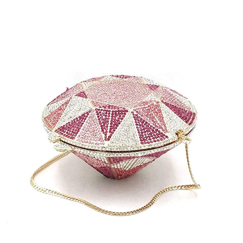 Big Diamond Crystal CZ Clutch Bridal Wedding Evening Bag