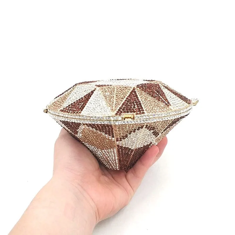 Big Diamond Crystal CZ Clutch Bridal Wedding Evening Bag