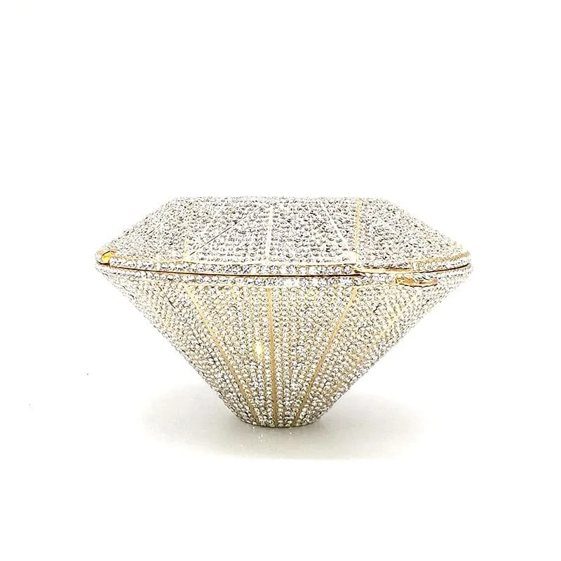 Big Diamond Crystal CZ Clutch Bridal Wedding Evening Bag