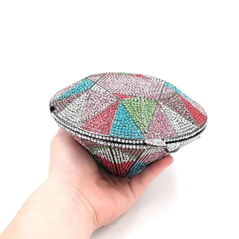 Big Diamond Crystal CZ Clutch Bridal Wedding Evening Bag