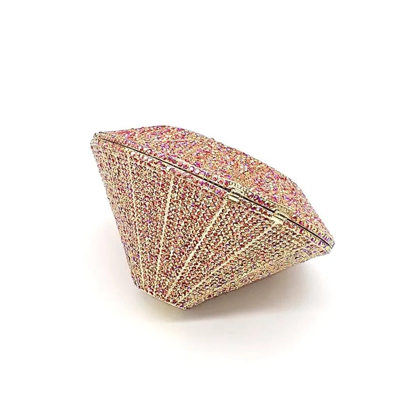 Big Diamond Crystal CZ Clutch Bridal Wedding Evening Bag