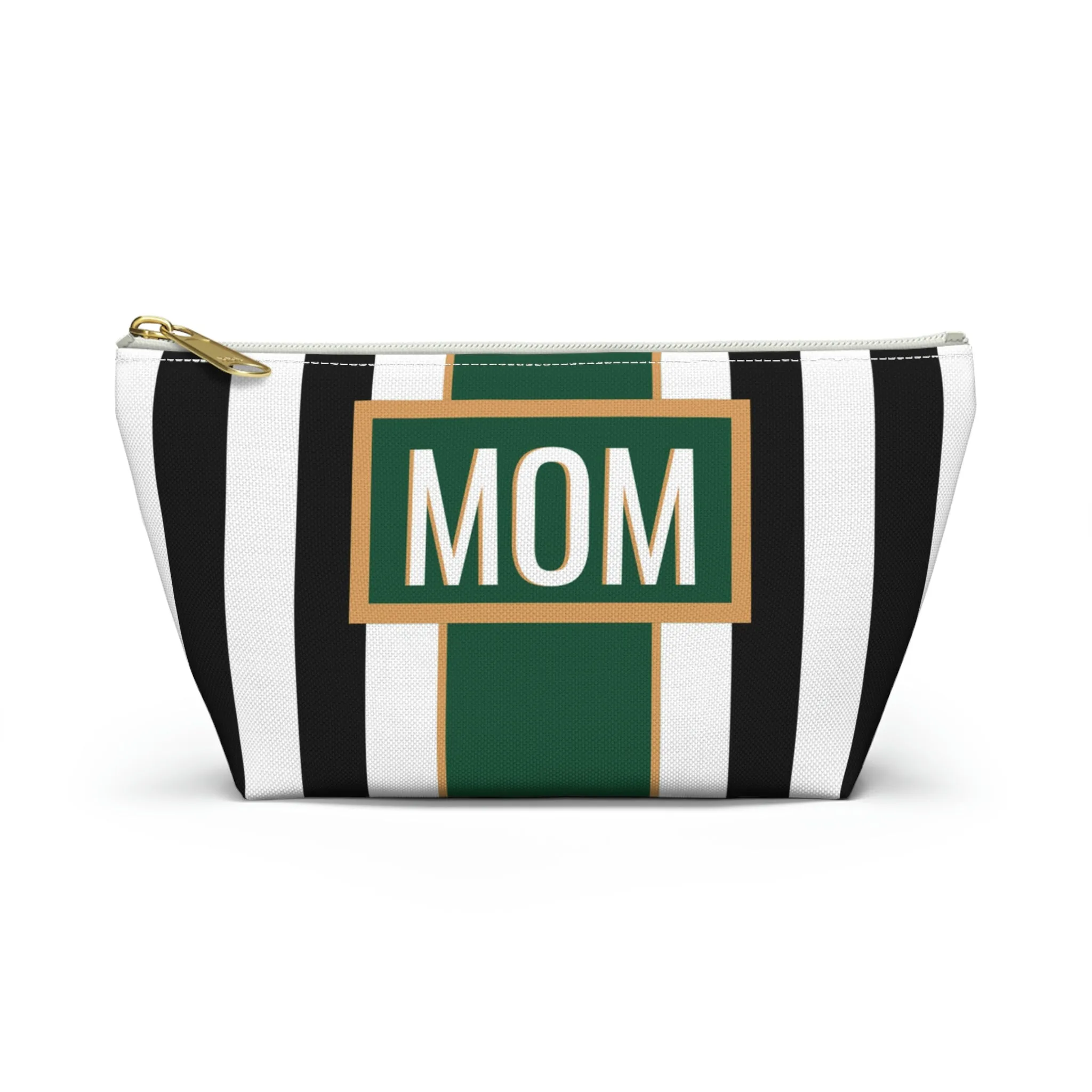 Black & White Stripe Travel Pouch (Customization Available)