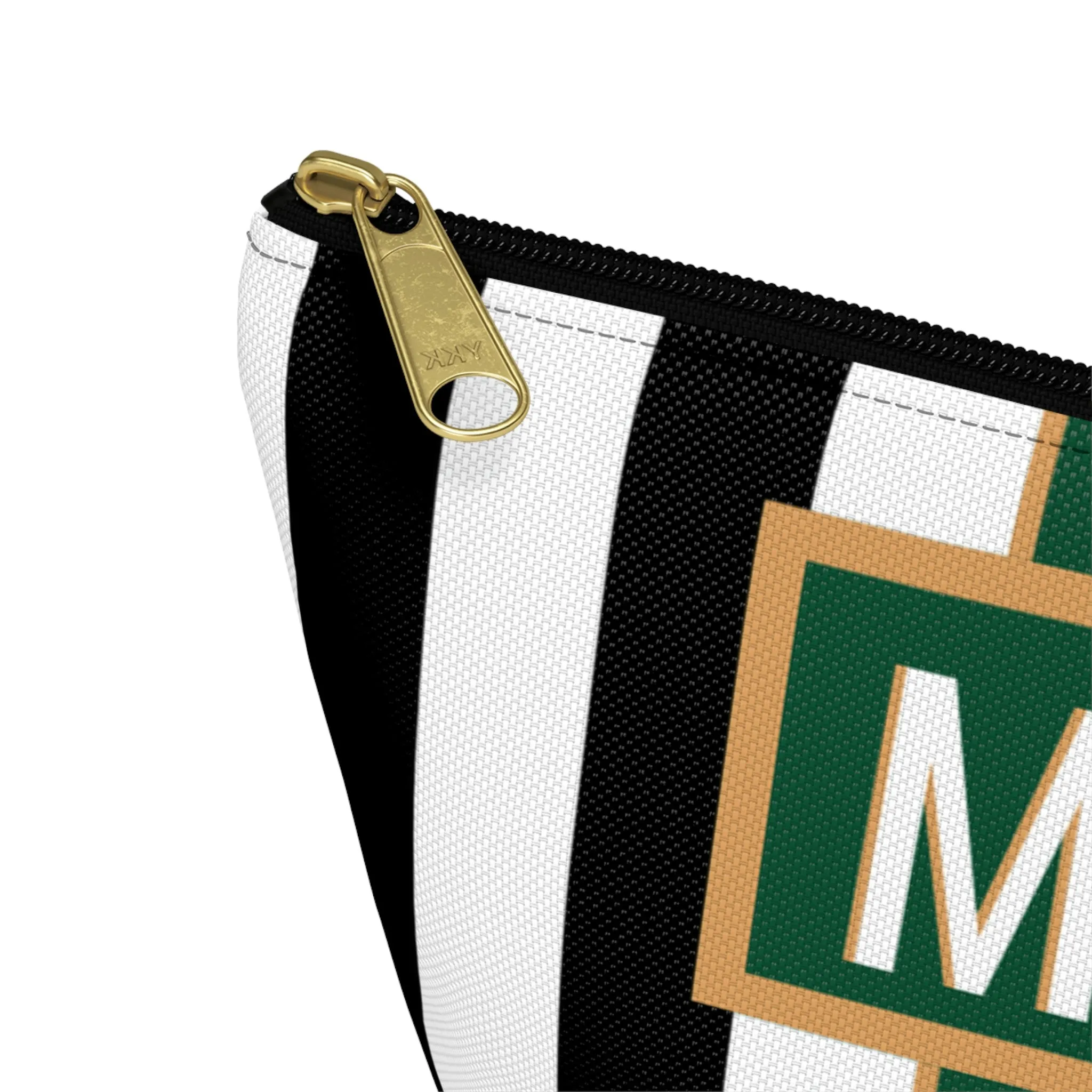 Black & White Stripe Travel Pouch (Customization Available)