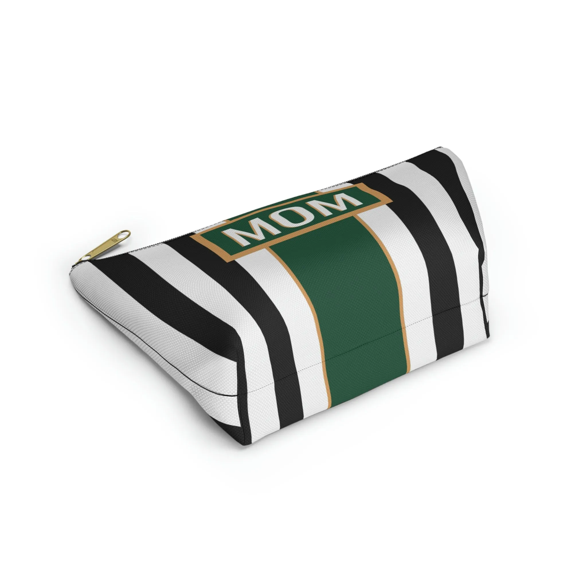 Black & White Stripe Travel Pouch (Customization Available)
