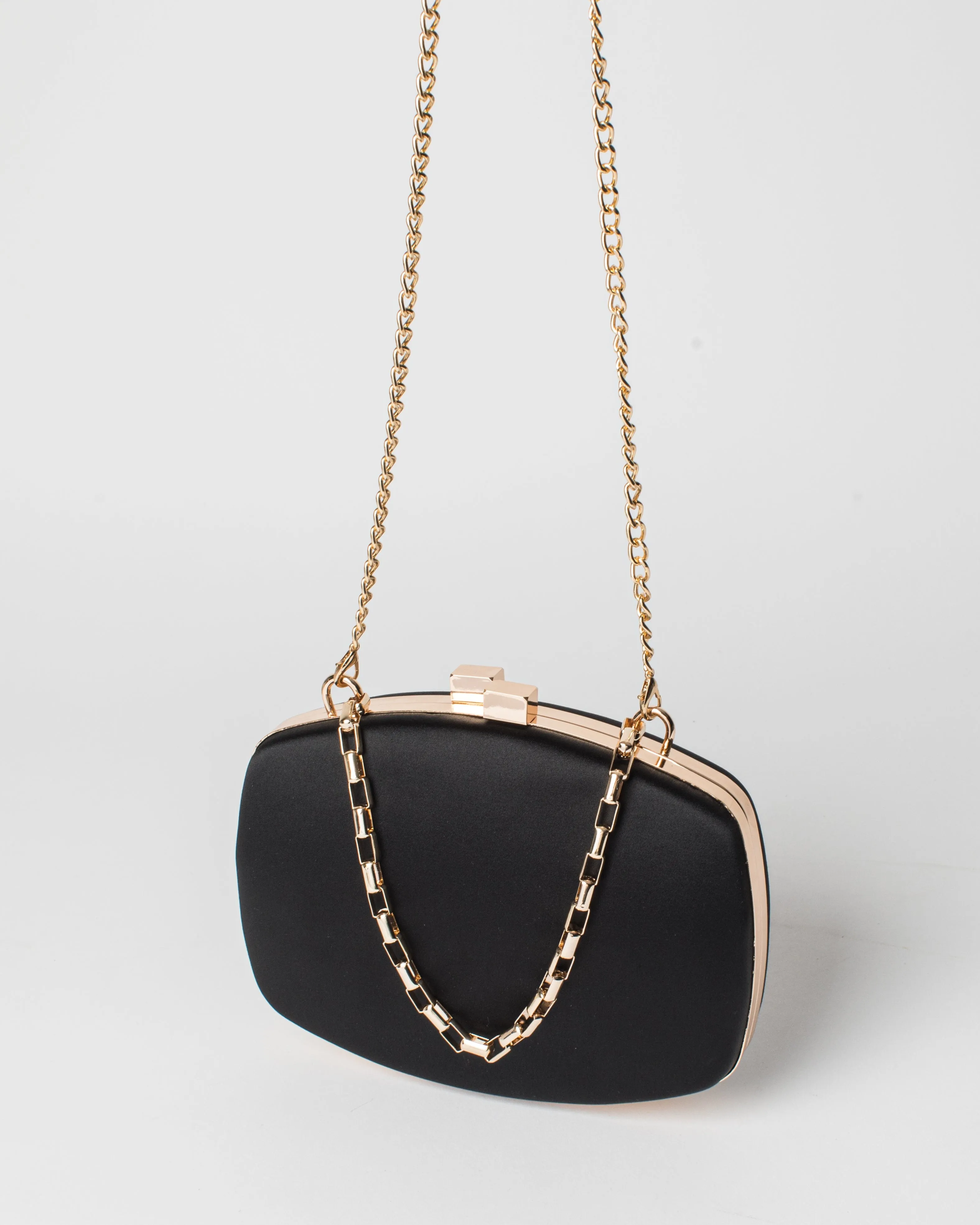 Black Eden Chain Hardcase Clutch Bag