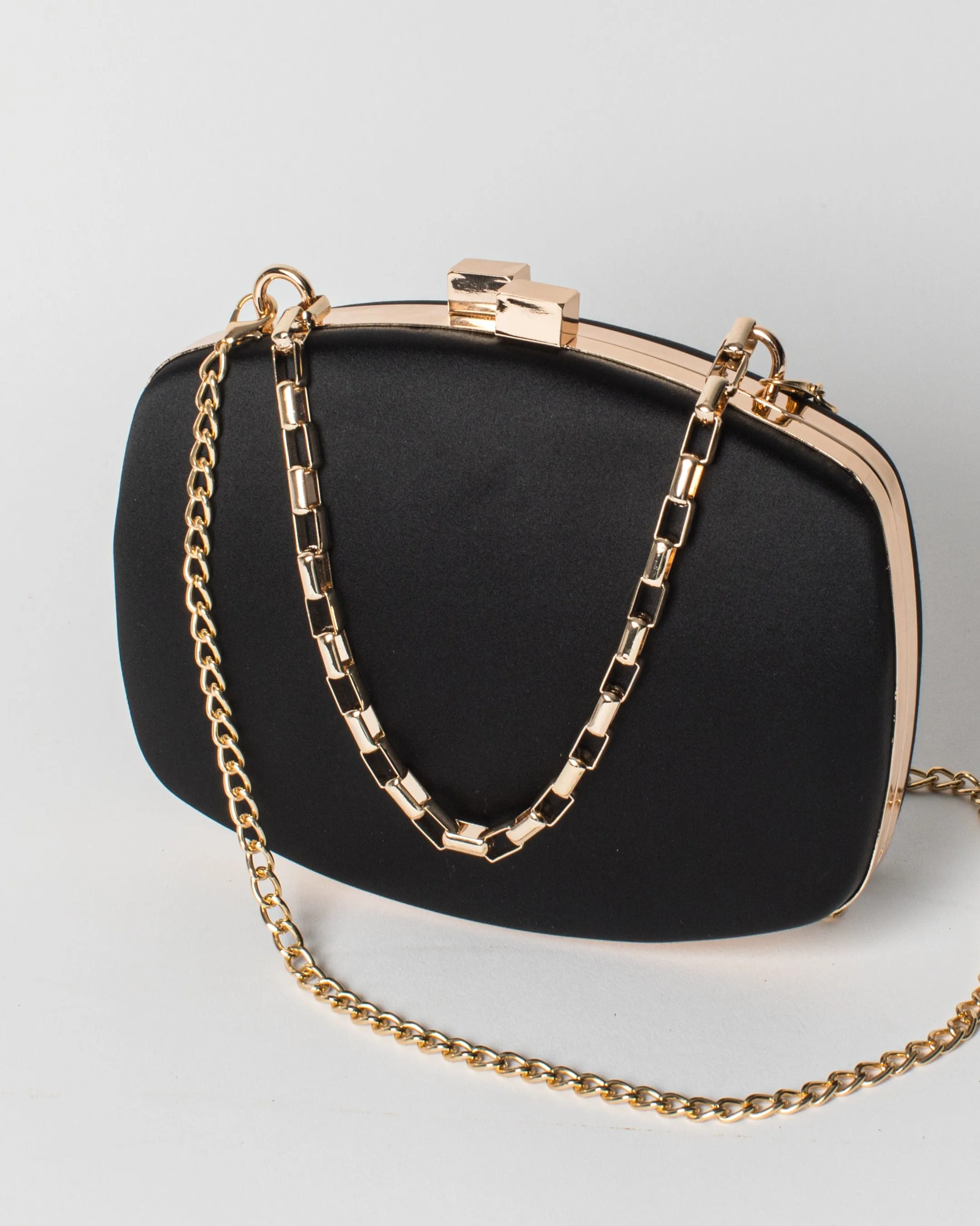 Black Eden Chain Hardcase Clutch Bag