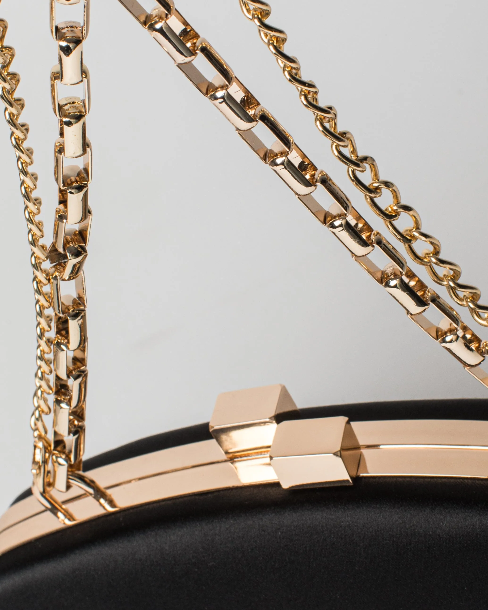 Black Eden Chain Hardcase Clutch Bag