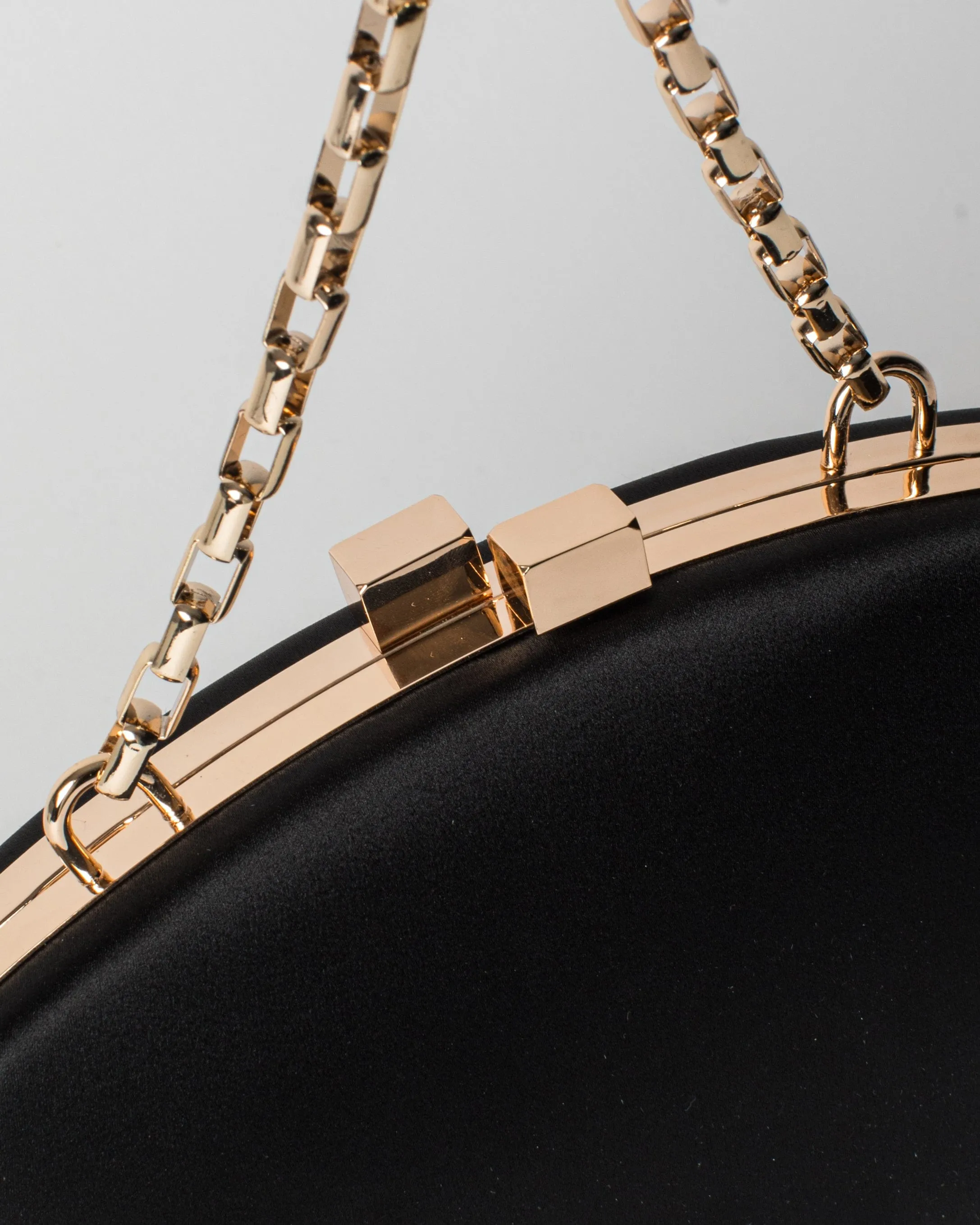 Black Eden Chain Hardcase Clutch Bag