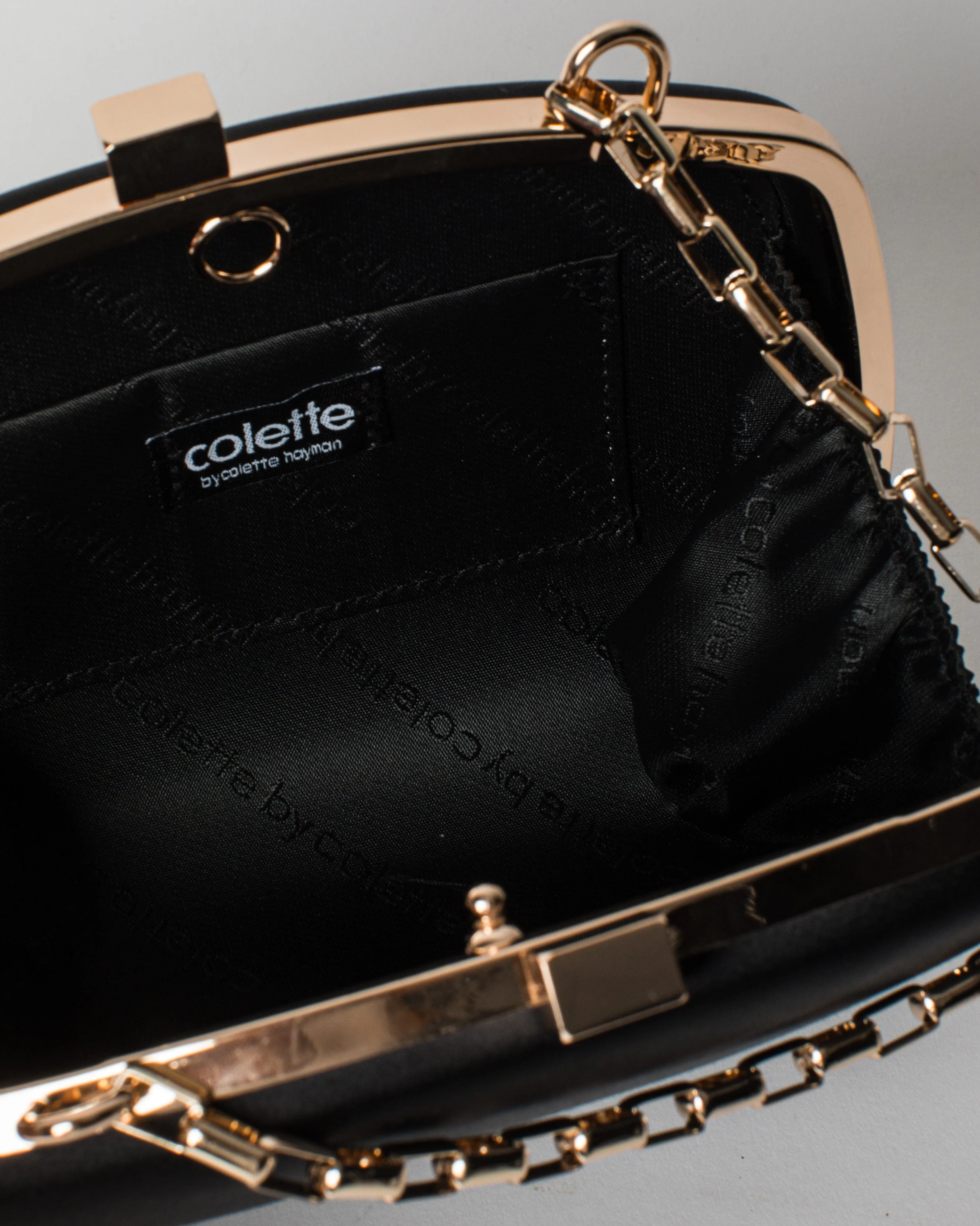Black Eden Chain Hardcase Clutch Bag