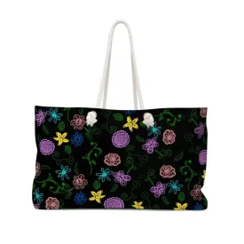 Black Oversized Polyester Weekender Bag