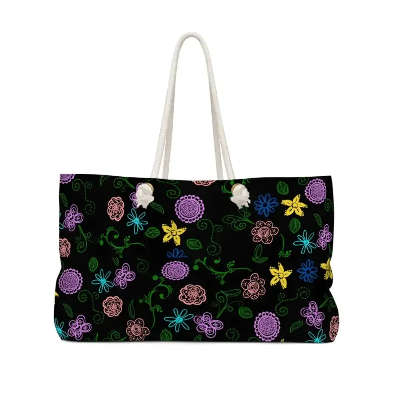 Black Oversized Polyester Weekender Bag