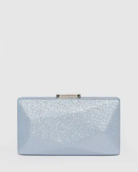 Blue Liza Geo Hardcase Clutch Bag