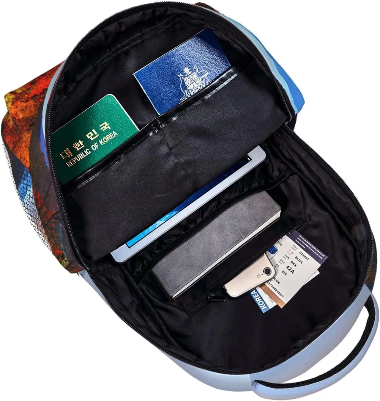 Blue Ridge Mountains Print Travel Canvas Laptop Backpack For Women Men Aesthetic Backpack Casual Daypack
