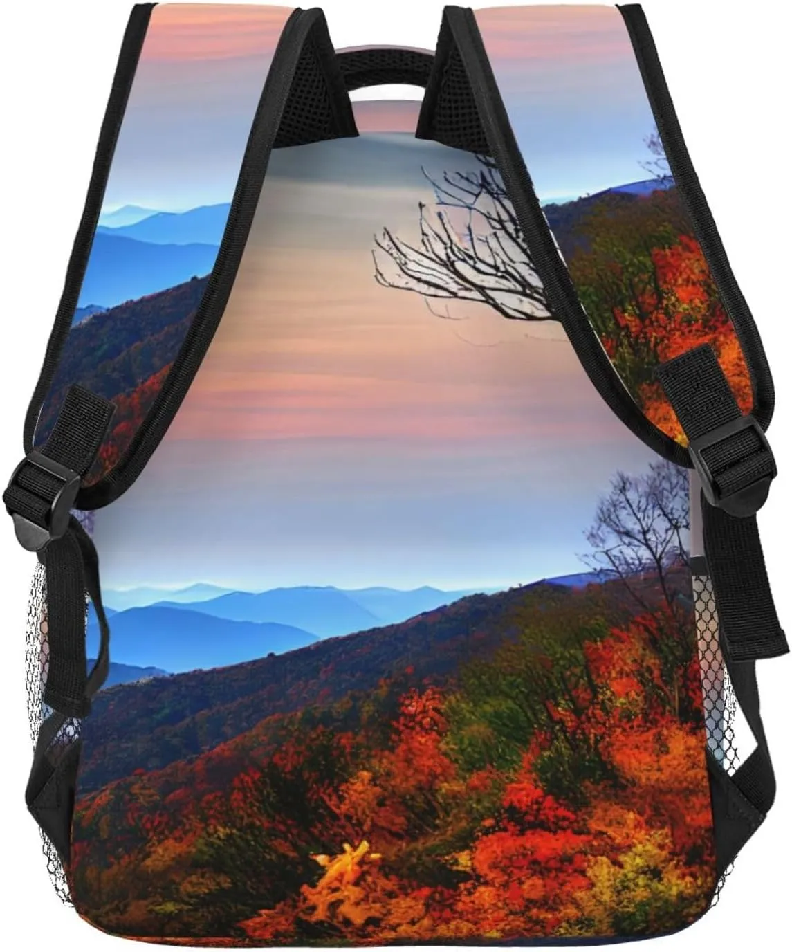 Blue Ridge Mountains Print Travel Canvas Laptop Backpack For Women Men Aesthetic Backpack Casual Daypack