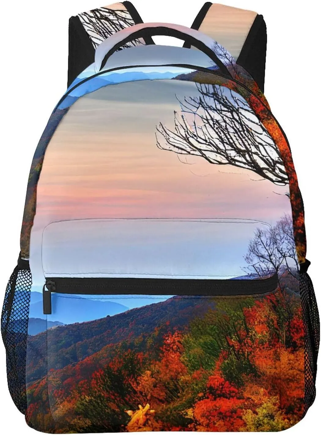 Blue Ridge Mountains Print Travel Canvas Laptop Backpack For Women Men Aesthetic Backpack Casual Daypack