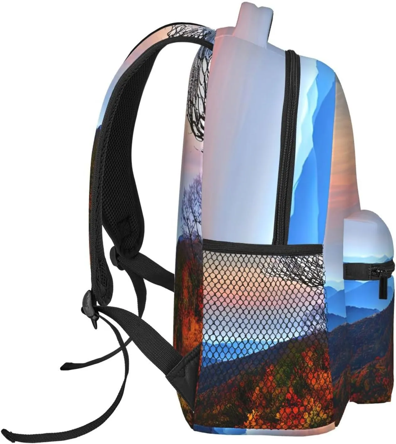 Blue Ridge Mountains Print Travel Canvas Laptop Backpack For Women Men Aesthetic Backpack Casual Daypack