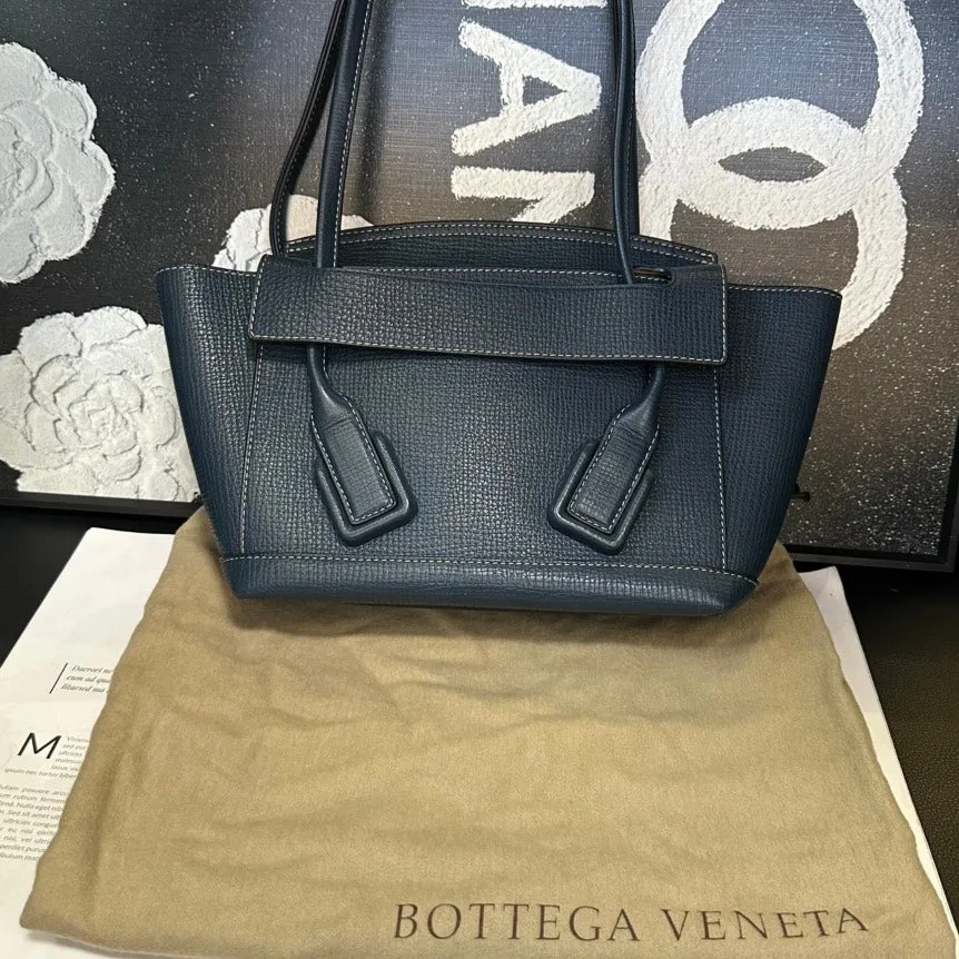 Bottega Veneta Dark Blue Arco Tote Wing Bag