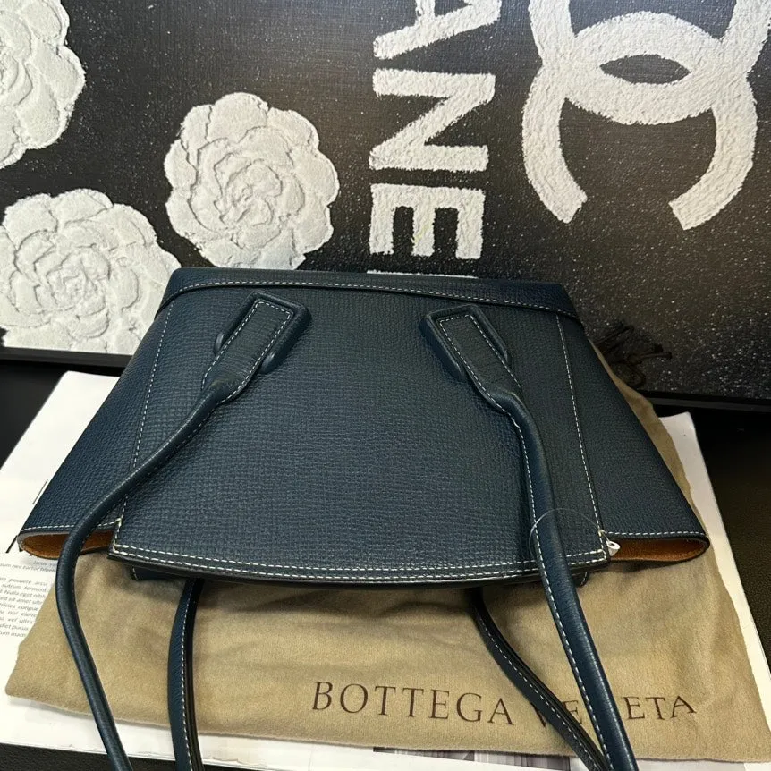 Bottega Veneta Dark Blue Arco Tote Wing Bag