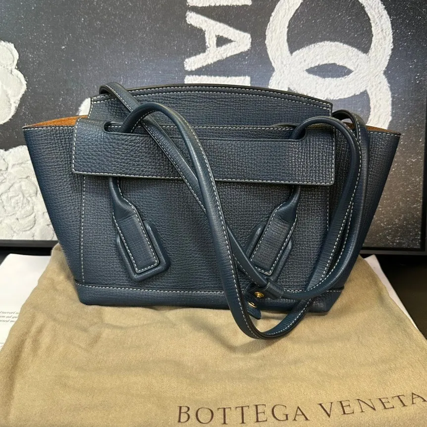 Bottega Veneta Dark Blue Arco Tote Wing Bag