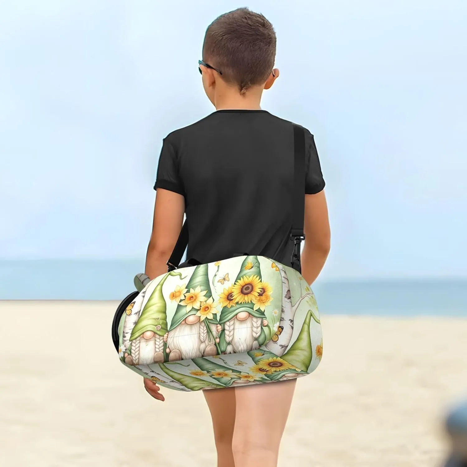 Boys Carry on Duffel Cute Gnomes Green Hats Toddler Weekender Bags Girls Duffle Bags Travel Tote Sports Dance Bag