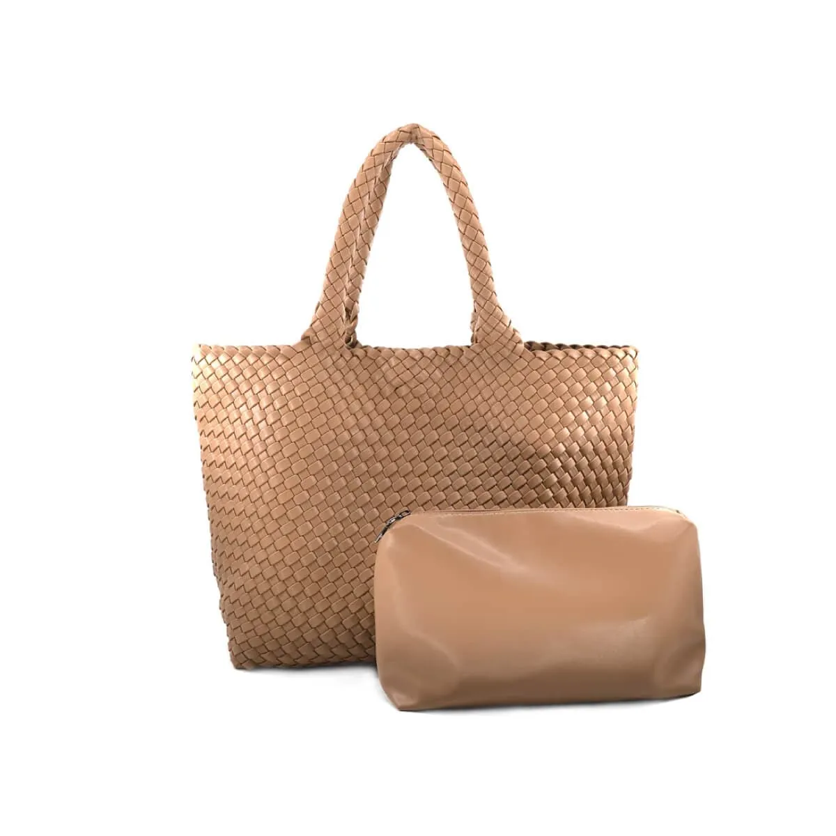 Braided Faux Leather Tote Bag