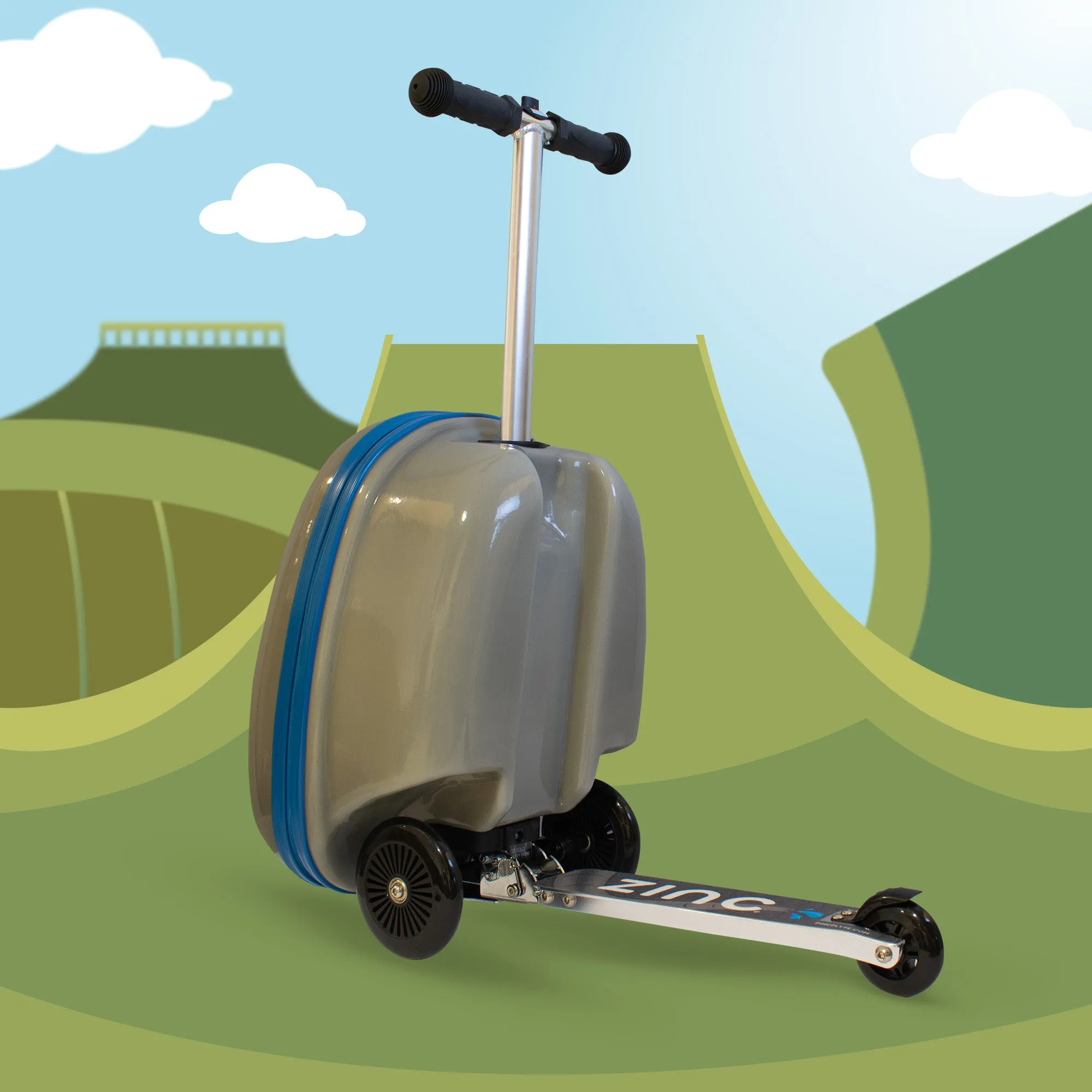 BUY 1 GET 1 FREE! Zinc Flyte Eddie the Elephant Scooter Suitcase - Children's Luggage