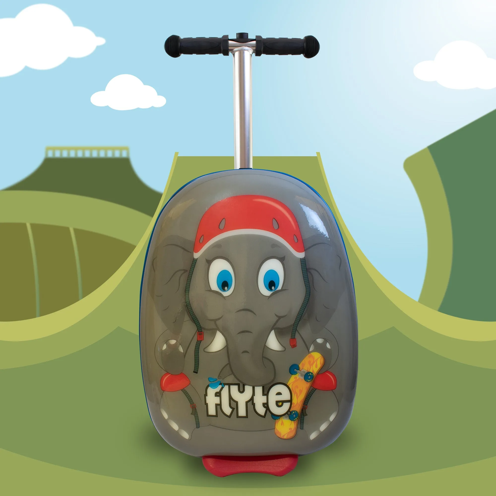 BUY 1 GET 1 FREE! Zinc Flyte Eddie the Elephant Scooter Suitcase - Children's Luggage