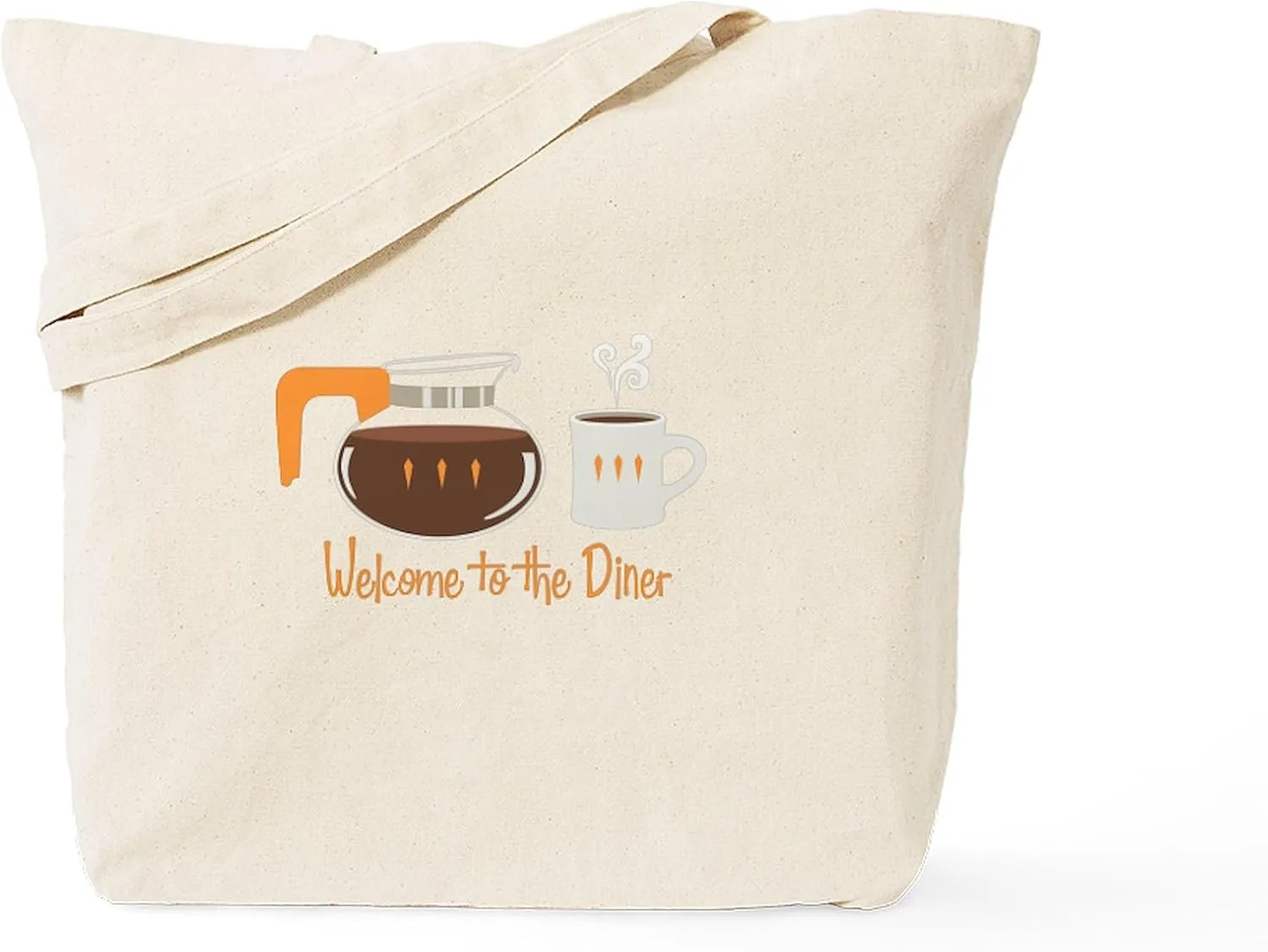 CafePress Welcome To The Diner Tote Bag Reusable Natural Beige Canvas Shopping Bag